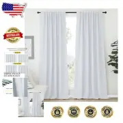 Elegant Cloud Grey Living Room Drapes - 70"W x 108"L Set of 2 Blackout Panels