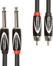 Roland RCC-10-2R28 Hi-Density Oxygen-Free Dual 1/4" TS to Dual RCA Jacks (10ft)