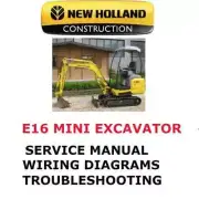 NEW HOLLAND E16 MINI EXCAVATOR MANUAL REPAIR SHOP SERVICE PDF