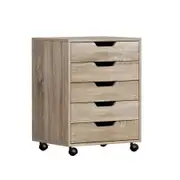 Artiss 5-Drawer Filing Cabinet Mobile Rolling Storage Cabinet Chest of Drawers Stand Scratch Beige