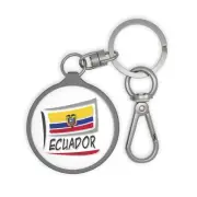 Ecuador Flag Keyring Tag, Bag Zipper Charm, Backpack Charm, Keychain Gift