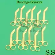 12 Lister Bandage Scissors 5.5" Surgical (Gold Plated)