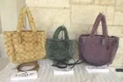 NEW Coach REAL Shearling Tote/X-body Neutral/BG, Purple or Green S/M/L Options