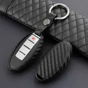 For Nissan Infiniti Smart Car Key Fob Cover Case Chain Accessories Carbon Fiber
