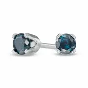 0.25 CT. T.W. Enhanced Blue Diamond Solitaire Stud Earrings in 14K White Gold