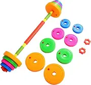 OSOLADY 2pcs Boy Girl Adjustable Dumbbell Barbell Toy Fitness Equipment for Pretend Play Adjustable Weight Water Sand Fill Design Encourages Healthy Exercise for Boys Girls