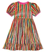 [Stella McCartney Kids] Stella McCartney Kids Metallic striped dress Y 2 multicoloured