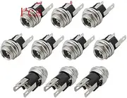 ROBAUN 10Pcs 5.5x2.1mm DC Power Male Female Adapter DC-022 DC-025M DC-005 DC-022B DC Power Supply Plug Jack Socket Connector(C 10Pcs)