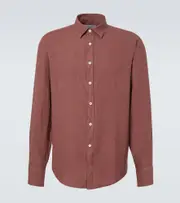 [Canali] Canali Linen shirt UK 16 brown