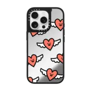 iPhone 16 Pro Mirror Case MagSafe Compatible Flying Hearts