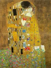 Art Mural Ceramic Kiss Klimt Backsplash Gold Tile #33