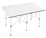 Camping Table, Fold up Lightweight, 4-6 Person Portable Roll up Aluminum