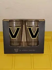 VANDERBILT COMMODORES PINT GLASS SET THE MEMORY COMPANY GLASS SET NEW