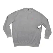 NEW U.S. Polo Assn. Gray Sweater XLT Cotton New - Pullover Quarter Zip
