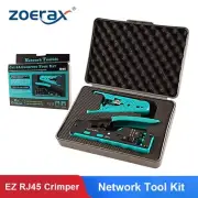 ZoeRax RJ45 Pass Through Crimp Tool Kit Ethernet Crimper Cat5e Cat6 Cat6A Cat7