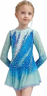 [JoyCan] Girl's Blue Diamond Figure Skating Skirt Competition Performance Costume