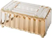 Alipis 1pc Room Paper Box Lidded Tissue Container Golden White