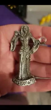 Morgan Le Fay Witch with Faceted Crystal Sphere Staff Wiccan Imperical Spell