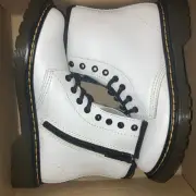 Doc Martens Size 1 Youth Kids Airware Combat Boots 1460 J Leather White