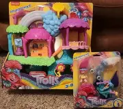 NIB!Fisher-Price Imaginext Trolls Lights & Sounds Rainbow Treehouse PLUS!