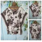 NEW LADIES WALLIS KIMONO SIZE M 12/14, Stunning Floral Belted Occasion Top