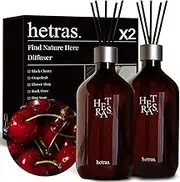 Premium Reed Diffuser: Set of 2 x 16.9oz (1,000 ml) Large Capacity | Fragrance Oil Diffuser & Sticks for Home & Office & Bathroom Decor - Gifts for Loved One (Black Cherry)
