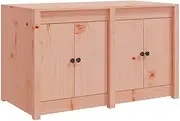 'vidaXL Solid Douglas Wood Outdoor Kitchen Cabinet- Brown, Naturally Durable, Weather-Resistant, Ample Storage, Modular Unit
