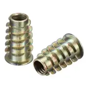 M8x25mm Furniture Screw-in Nut Zinc Alloy Threaded Insert Nuts for Wood 25pcs