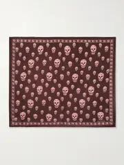 [MCQUEEN] MCQUEEN - Printed Silk-chiffon Scarf - Burgundy - One size One size Burgundy
