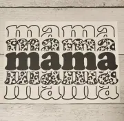 Mama Mom Cheetah Print Ready to Press Heat Transfer Screen Print DTF Transfer