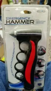 Vehicle Escape Emergency Hammer Breaks Glass Cuts seat belt and flash light