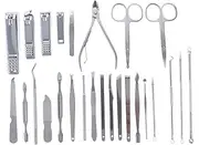 HAPINARY Complete Manicure Grooming Tools Kit 26pcs Nail Clipper Set for Women Men