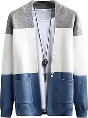 [Generic] Men's Winter Light Standing Neck Knitted Cardigan Sweater Warm Knitted Sweater Coat