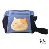 在飛比找遠傳friDay購物優惠-ABS貝斯貓 可愛貓咪拼布 肩背包 斜背包 (藍) 88-1