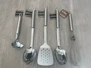 ONEIDA SERVING UTENSILS - 5 PCs. Turner, Spoons, Sauce Wisk, Ice Cream Scoop.