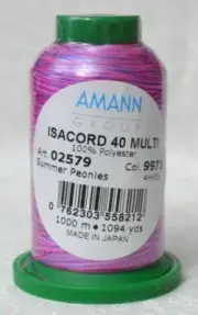 ISACORD 40, Universal Machine Embroidery Thread, 1000m, Colour 9973 Variegated
