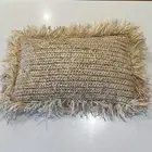 Raffia Cushion Cover BLEACHED - APPROX 50x30cm Brand New Boho Coastal Decor