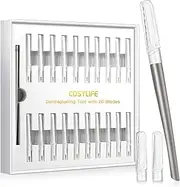 Dermaplaning Tool for Face Exfoliation, with 20 Replaceable Blades, Facial Shaver/Eyebrow Razor, Peach Fuzz Removal Eyebrow Shaper for Women, Easy to Use Dermaplaner Help Exfoliate and Smooth Skin