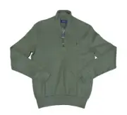 Polo Ralph Lauren Men's Green Quarter Zip Waffle Knit Pullover Sweater Sz S