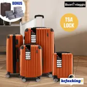 4PCS Luggage Suitcase Trolley Set Travel Storage Hard Case Lock Organiser Orange