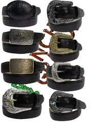 Men's Original Lizard(Armadillo) Black-Cherry Western Belt With Optional Buckle