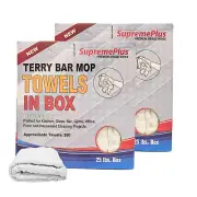 Premium White Terry Bar Mop Towel 14x17 inch- 50 lbs. 2x25 lbs. Compressed Boxes