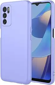 [UPLAI] Case for Oppo A16 / Oppo A16s / Oppo A54s, Ultra Thin Silky Liquid Silicone Shockproof Mobile Phone Case with Premium Fibre Lining, Soft TPU Stylish Protective Case Purple