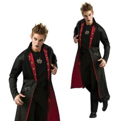 Vampire Coat Blk/Burg Victorian Style Long Fully Lined Frock Coat Costume STD