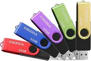 5 Pack 32GB USB 2.0 Flash Drive ENUODA 32 gb Thumb Drive Memory Stick Jump Drive Zip Drive 5 Colors : Blue Purple Green Gold Red 32GB - 5 Pack 32GB - 5 Pack 32GB