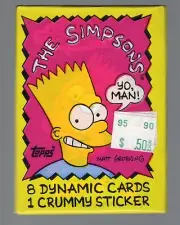 1990 Topps The Simpsons Trading Card Pack Bart Wrapper Unopened