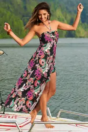 Cupshe Make Me Smile Paisley Maxi Dress - Black,XL