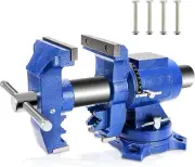 Bench Vise 5 Inch Heavy Duty Vise 360-Degree Rotation Clamp Swivel Base with Anv