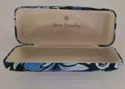 Vera Bradley Clamshell Hard Eyeglass Case Blue & Black Floral New