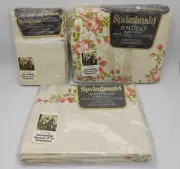 VTG Springmaid Wondercale DOUBLE Fitted + Flat Sheet & 2 Pillow Cases Set